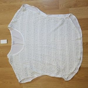 Suzy Shier white lace top XL NWT